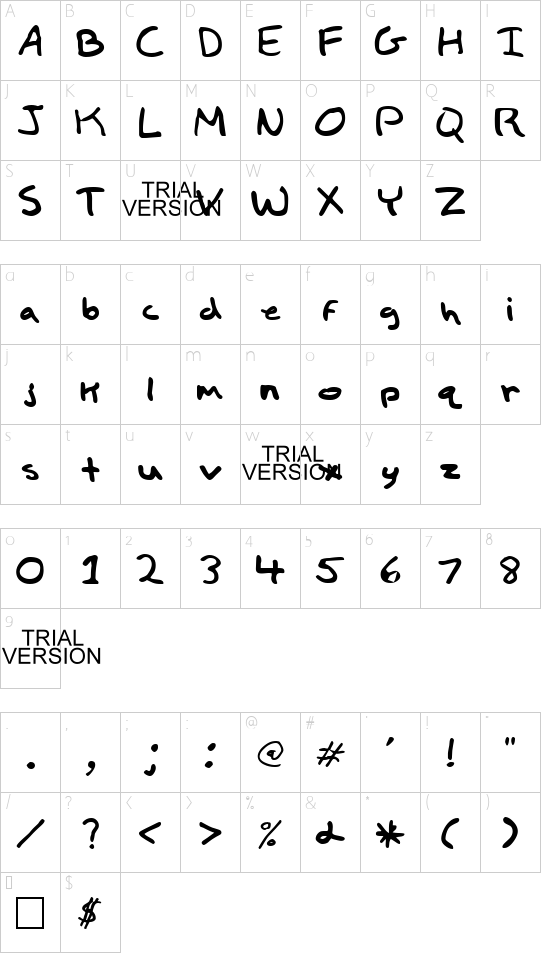 Schriftzeichen Karte