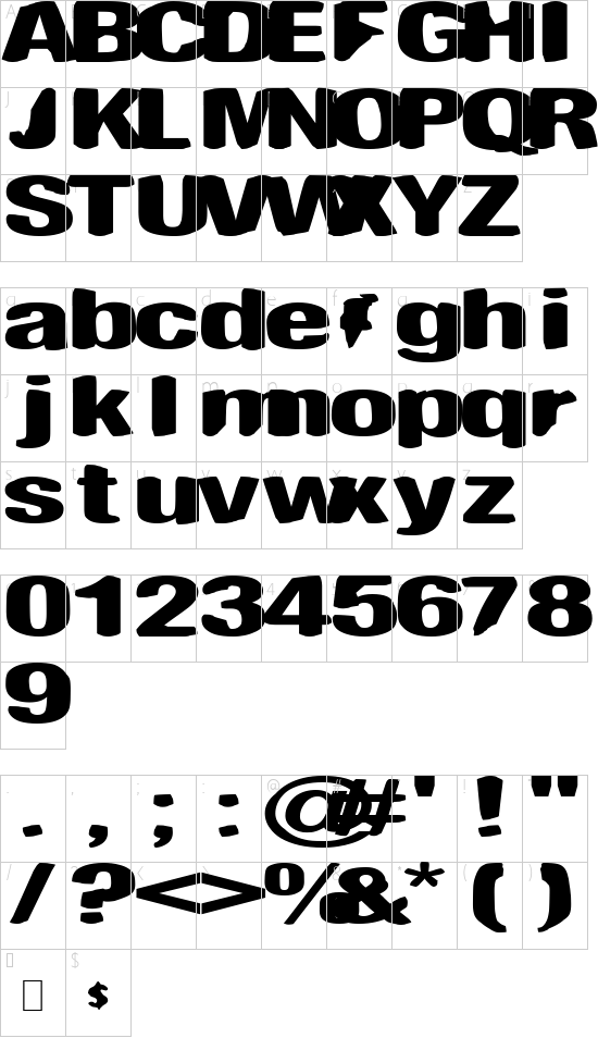 Schriftzeichen Karte