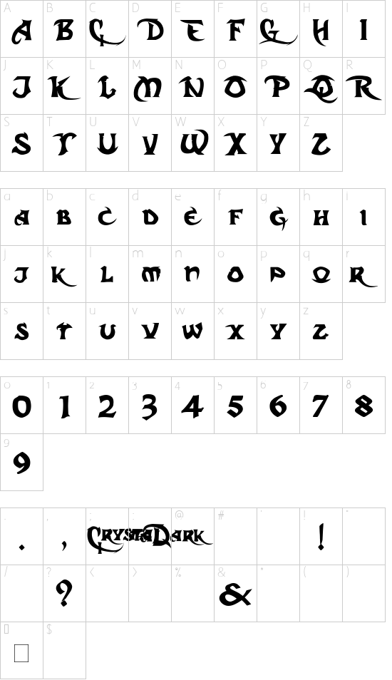 Schriftzeichen Karte