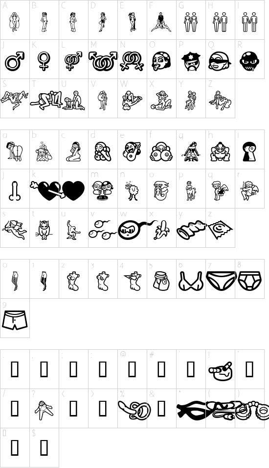 Schriftzeichen Karte