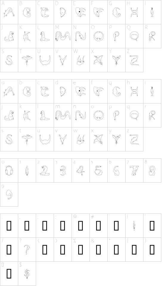 Schriftzeichen Karte