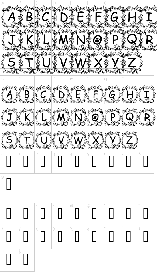 Schriftzeichen Karte