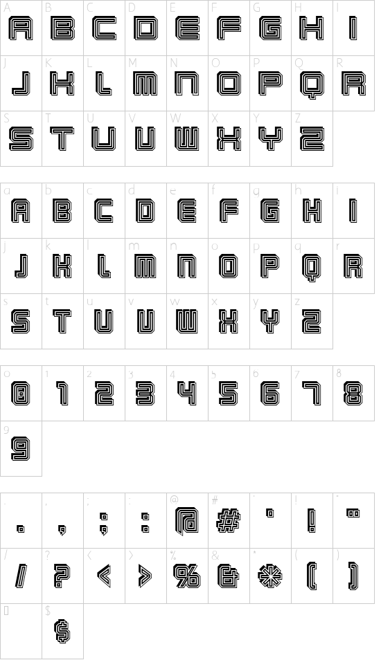 Schriftzeichen Karte