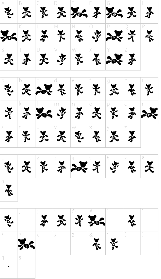 Schriftzeichen Karte