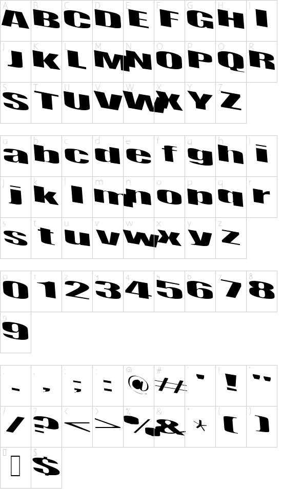 Schriftzeichen Karte