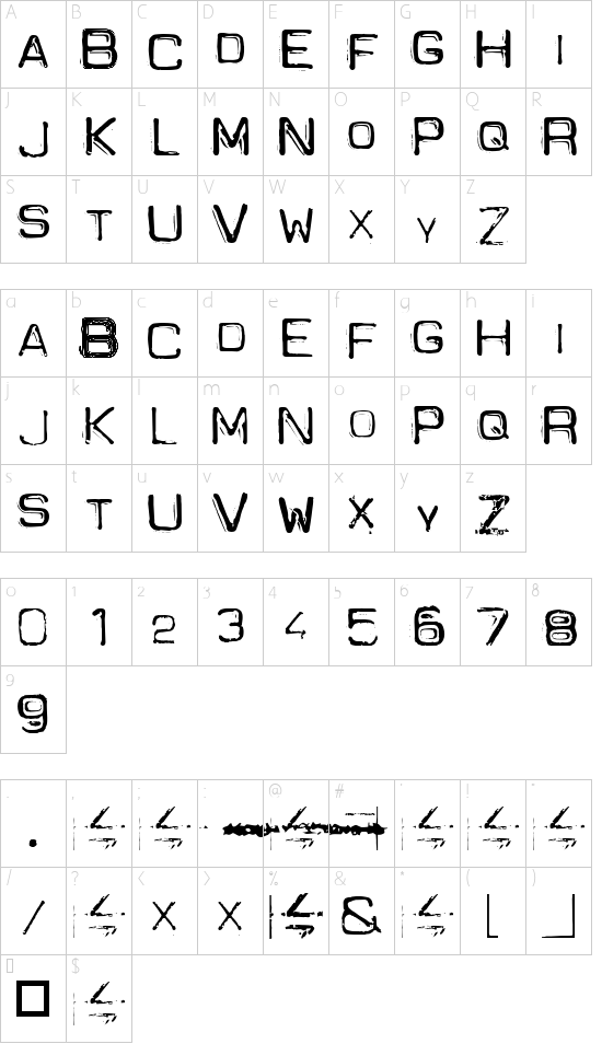 Schriftzeichen Karte
