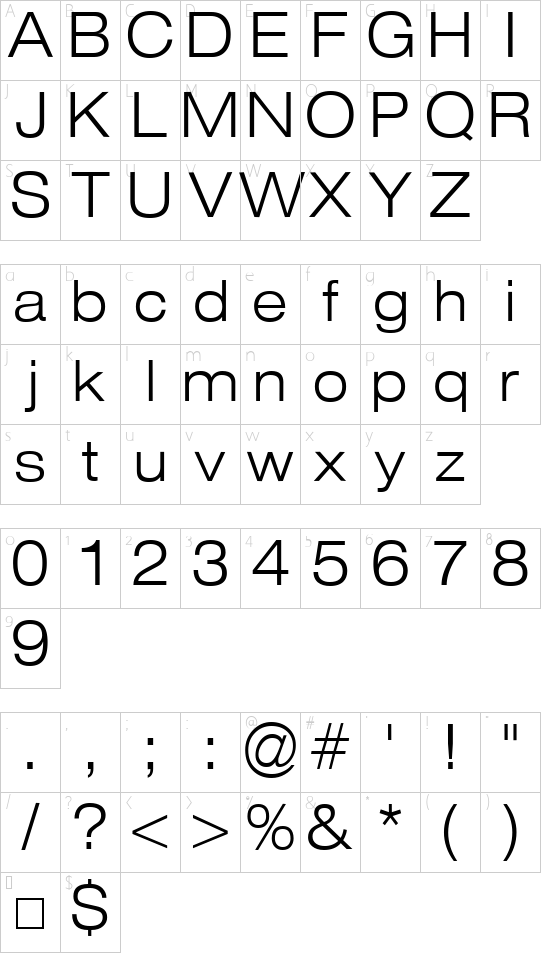 Schriftzeichen Karte