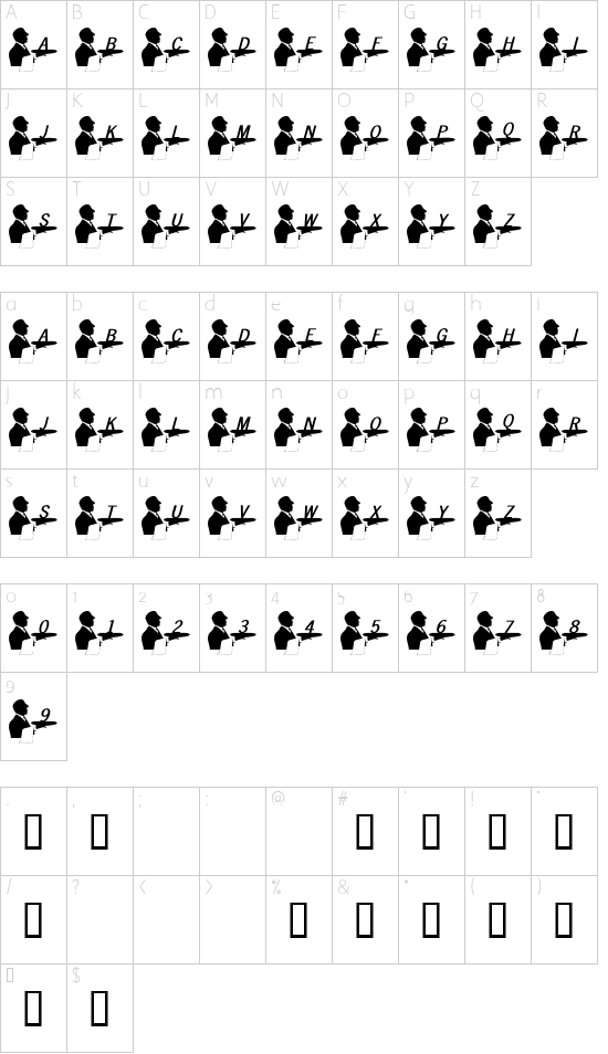 Schriftzeichen Karte