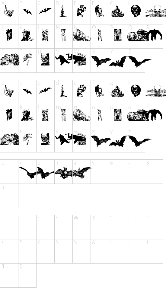 Schriftzeichen Karte