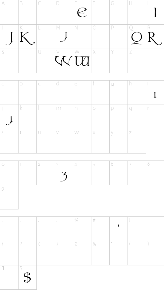 Schriftzeichen Karte