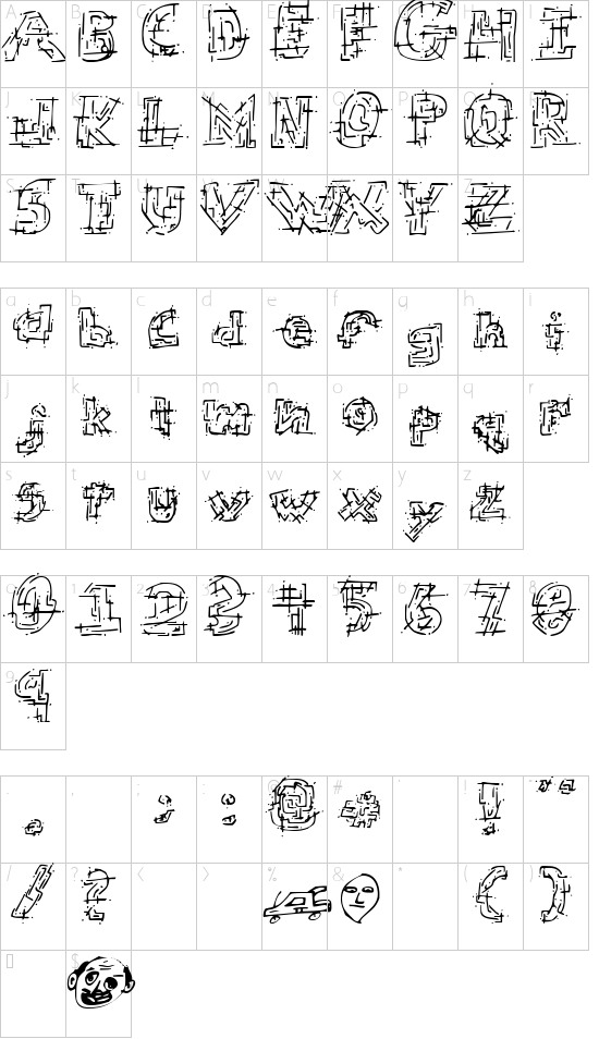 Schriftzeichen Karte