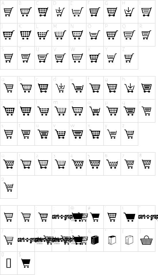 Schriftzeichen Karte