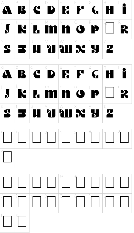 Schriftzeichen Karte