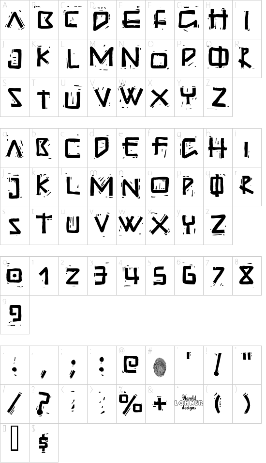 Schriftzeichen Karte