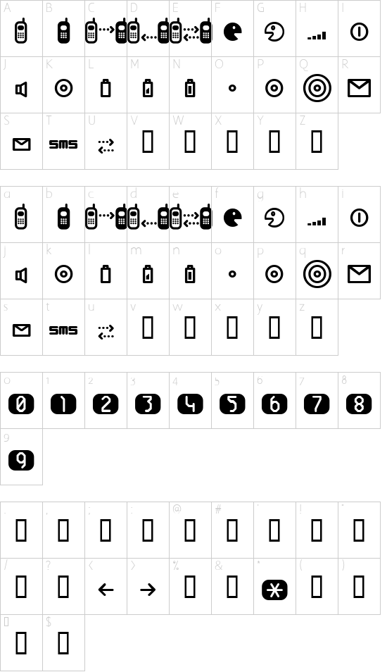 Schriftzeichen Karte