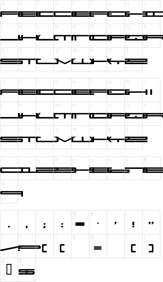 Schriftzeichen Karte