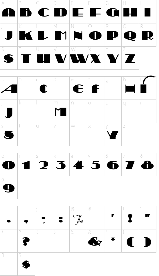 Schriftzeichen Karte