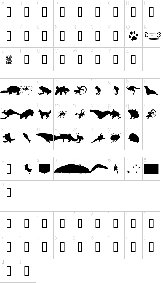 Schriftzeichen Karte