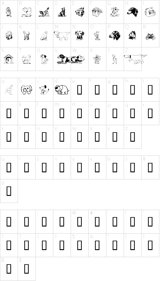 Schriftzeichen Karte