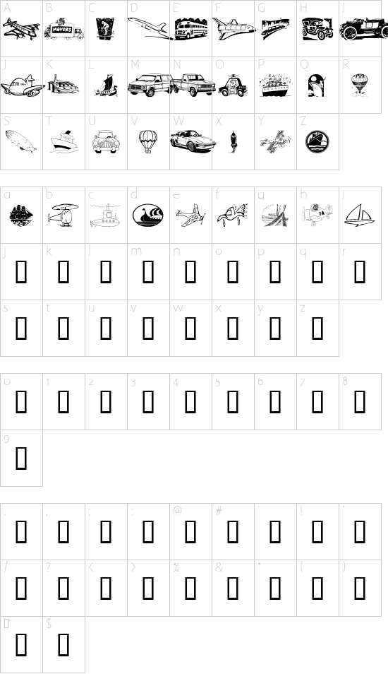 Schriftzeichen Karte
