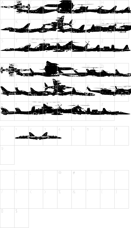 Schriftzeichen Karte