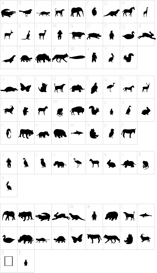 Schriftzeichen Karte