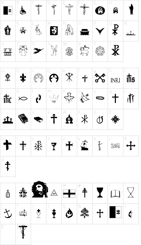 Schriftzeichen Karte