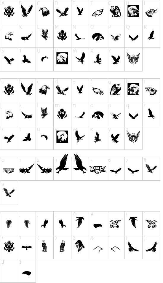 Schriftzeichen Karte