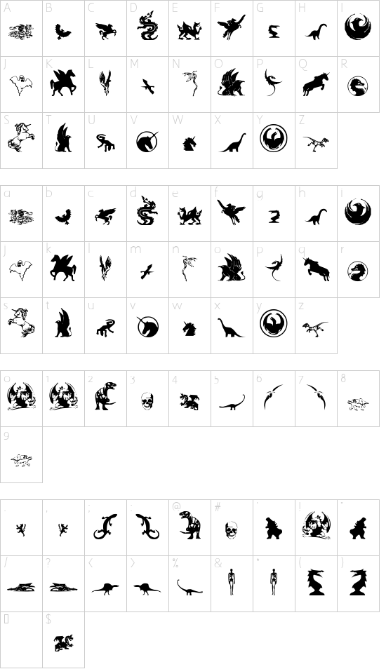 Schriftzeichen Karte