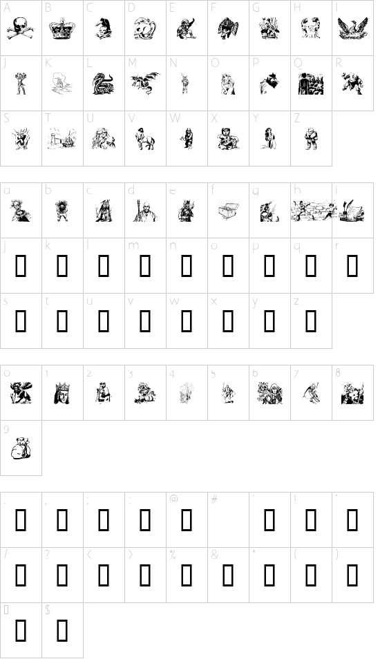 Schriftzeichen Karte