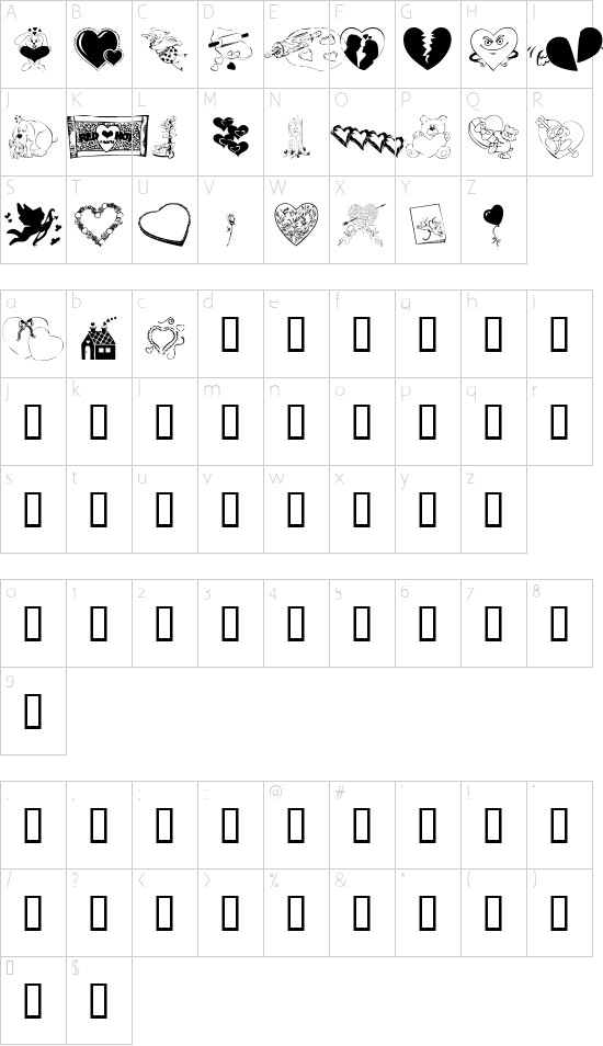 Schriftzeichen Karte