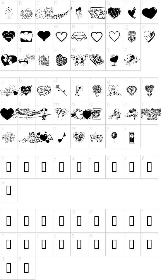 Schriftzeichen Karte