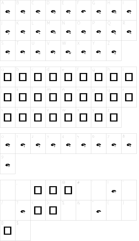 Schriftzeichen Karte