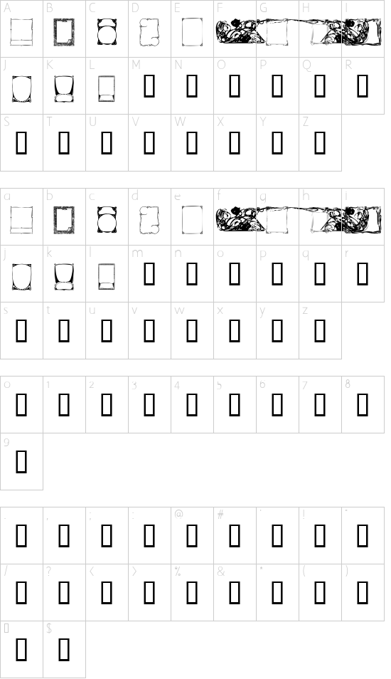 Schriftzeichen Karte