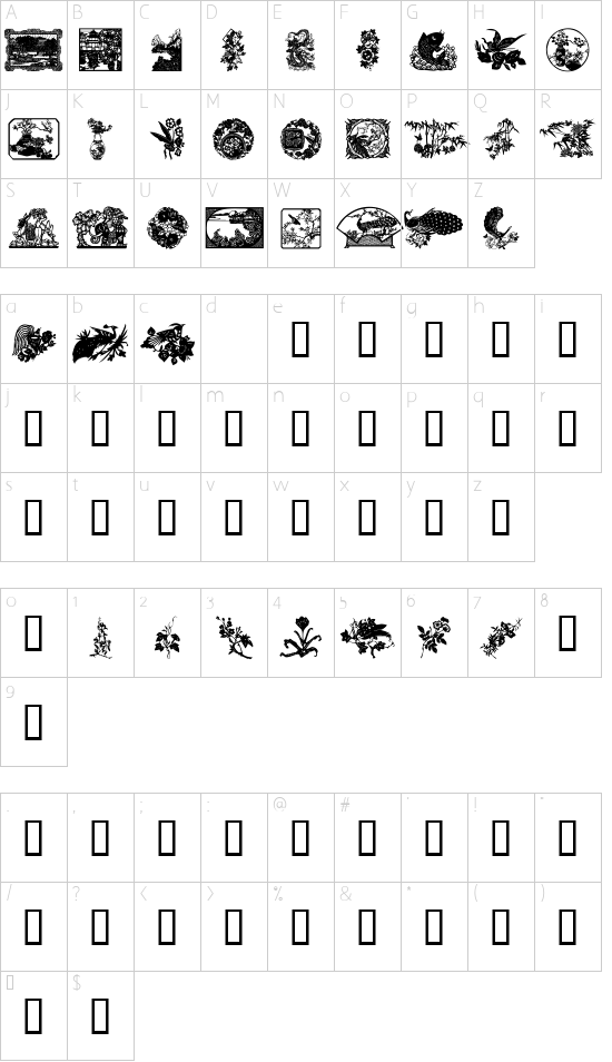 Schriftzeichen Karte