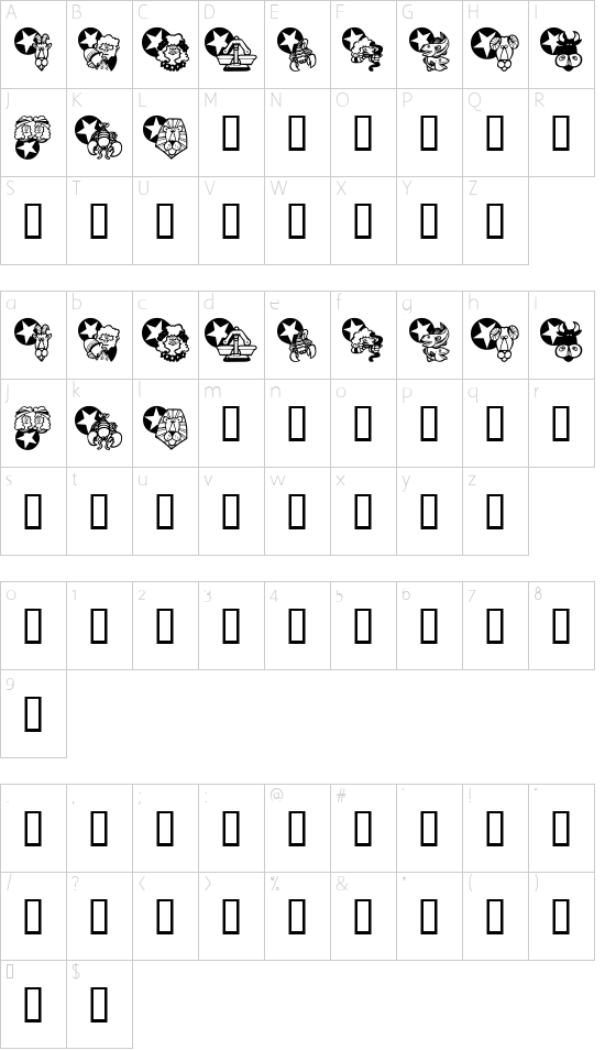 Schriftzeichen Karte