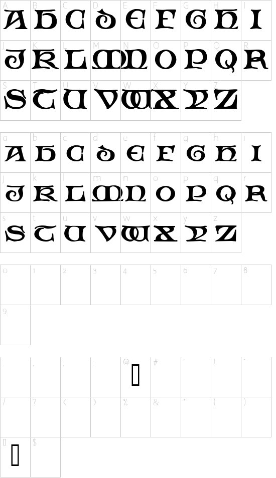 Schriftzeichen Karte