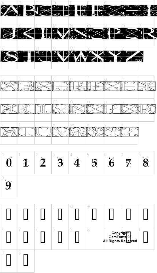 Schriftzeichen Karte