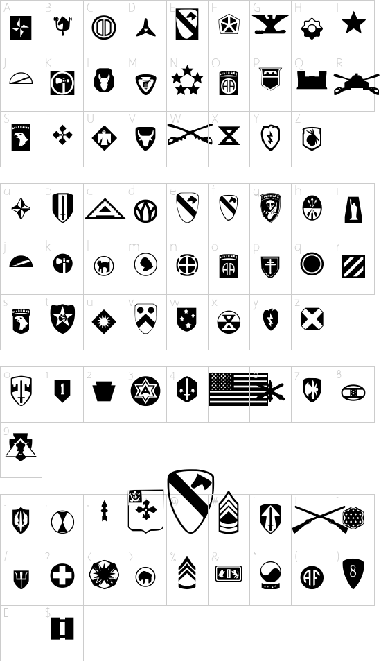 Schriftzeichen Karte