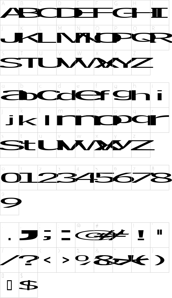 Schriftzeichen Karte