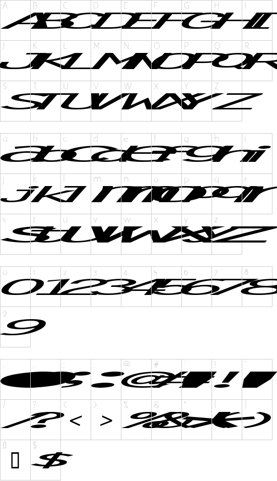 Schriftzeichen Karte