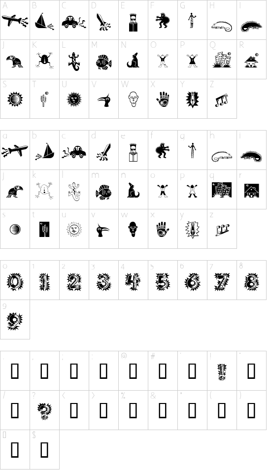 Schriftzeichen Karte