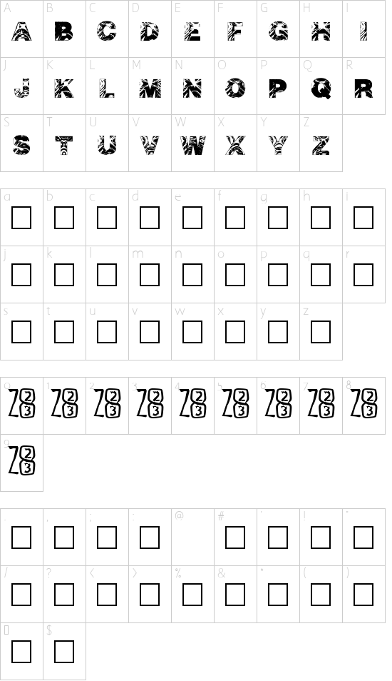 Schriftzeichen Karte