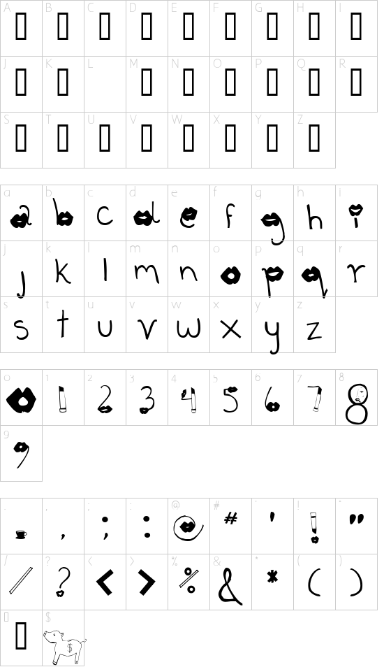 Schriftzeichen Karte