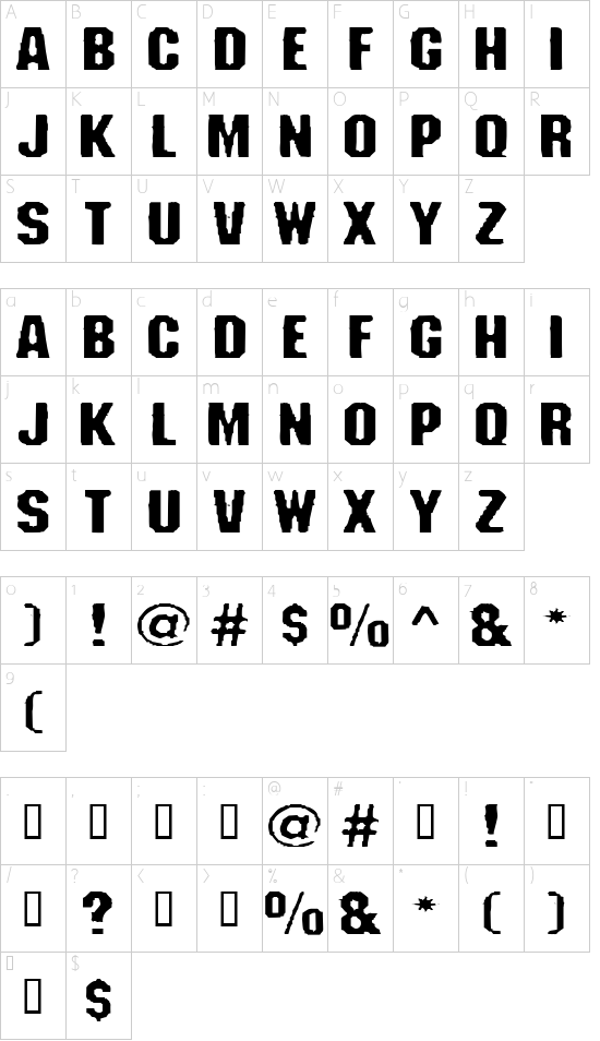 Schriftzeichen Karte