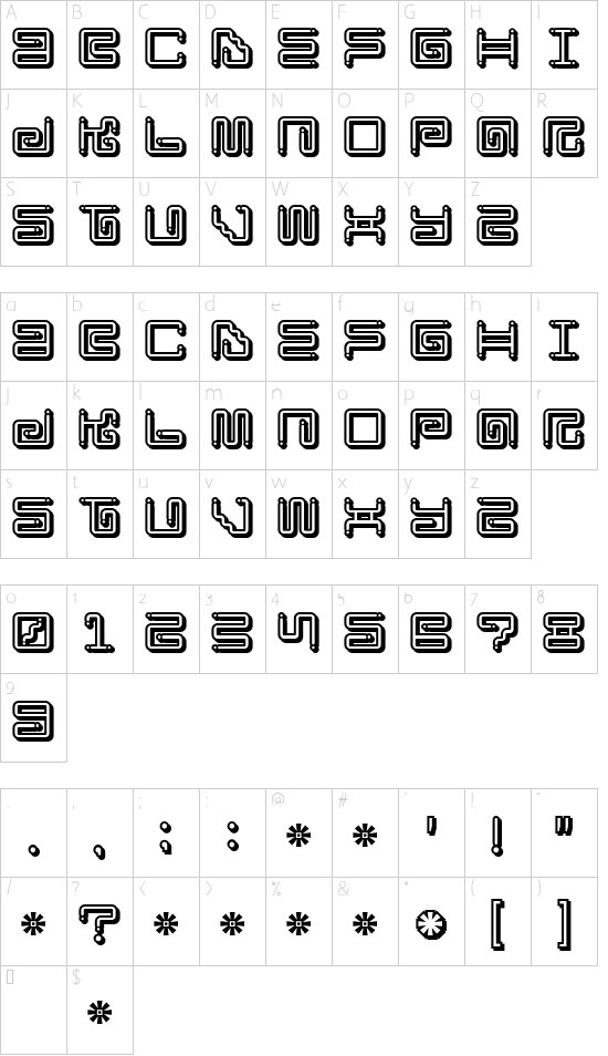 Schriftzeichen Karte
