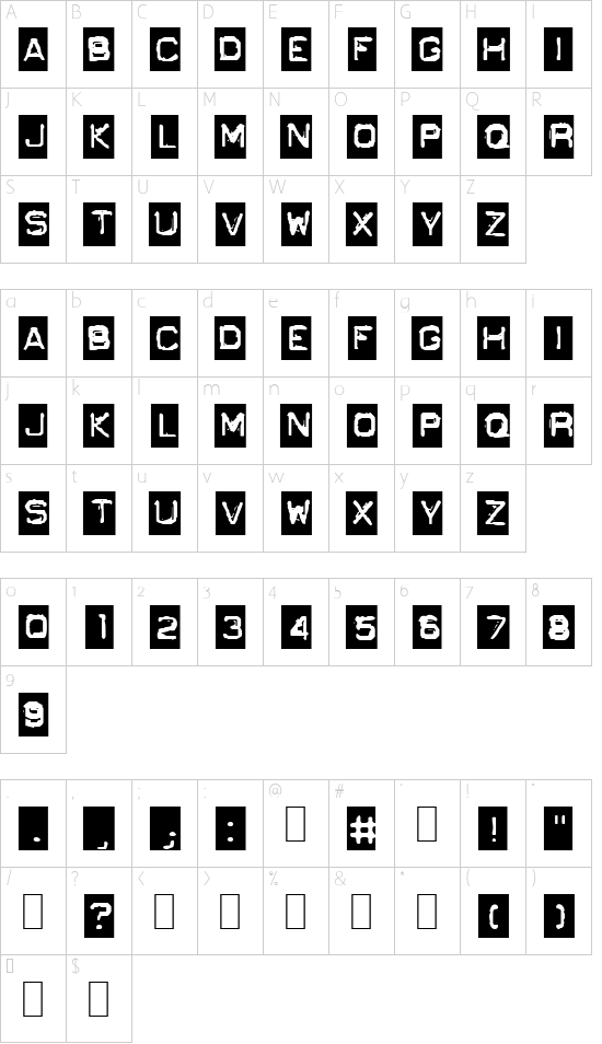 Schriftzeichen Karte