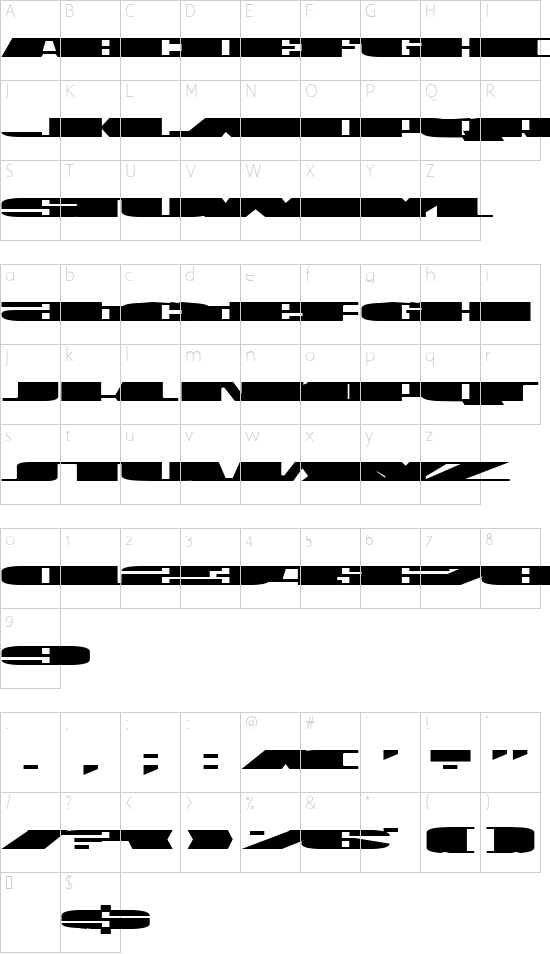 Schriftzeichen Karte