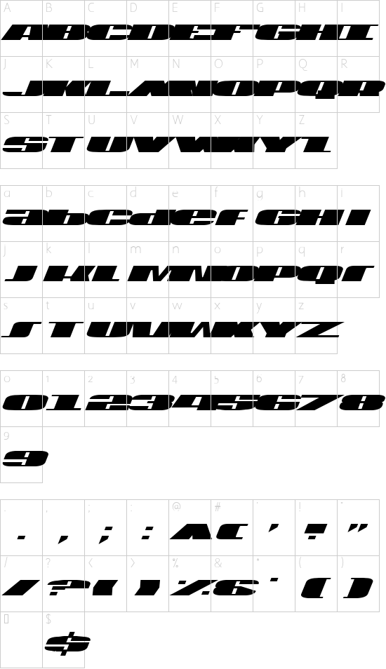 Schriftzeichen Karte