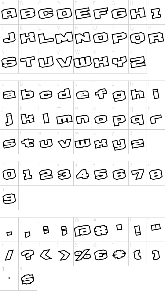 Schriftzeichen Karte